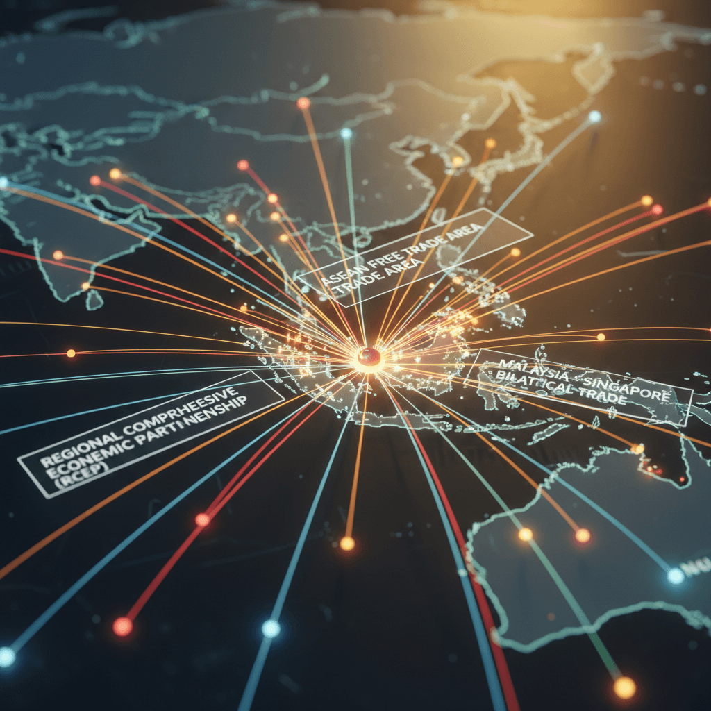 Regional trade partnership network visualization