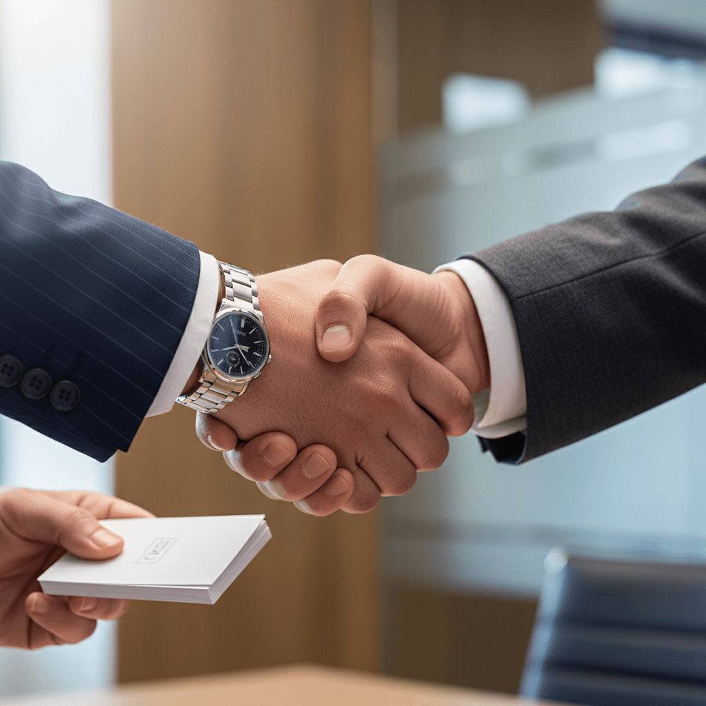 Business handshake symbolizing international trade partnership